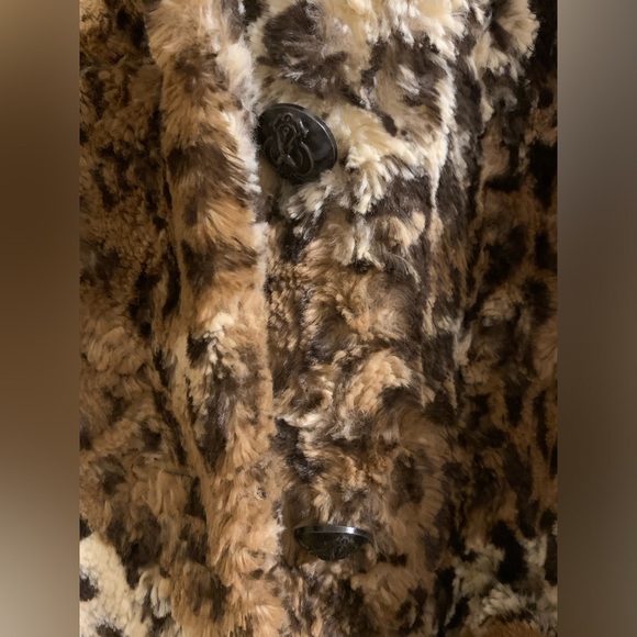 Alice + Olivia Pali Double Button Faux Fur Short Jacket Leopard S New - Picture 5 of 11